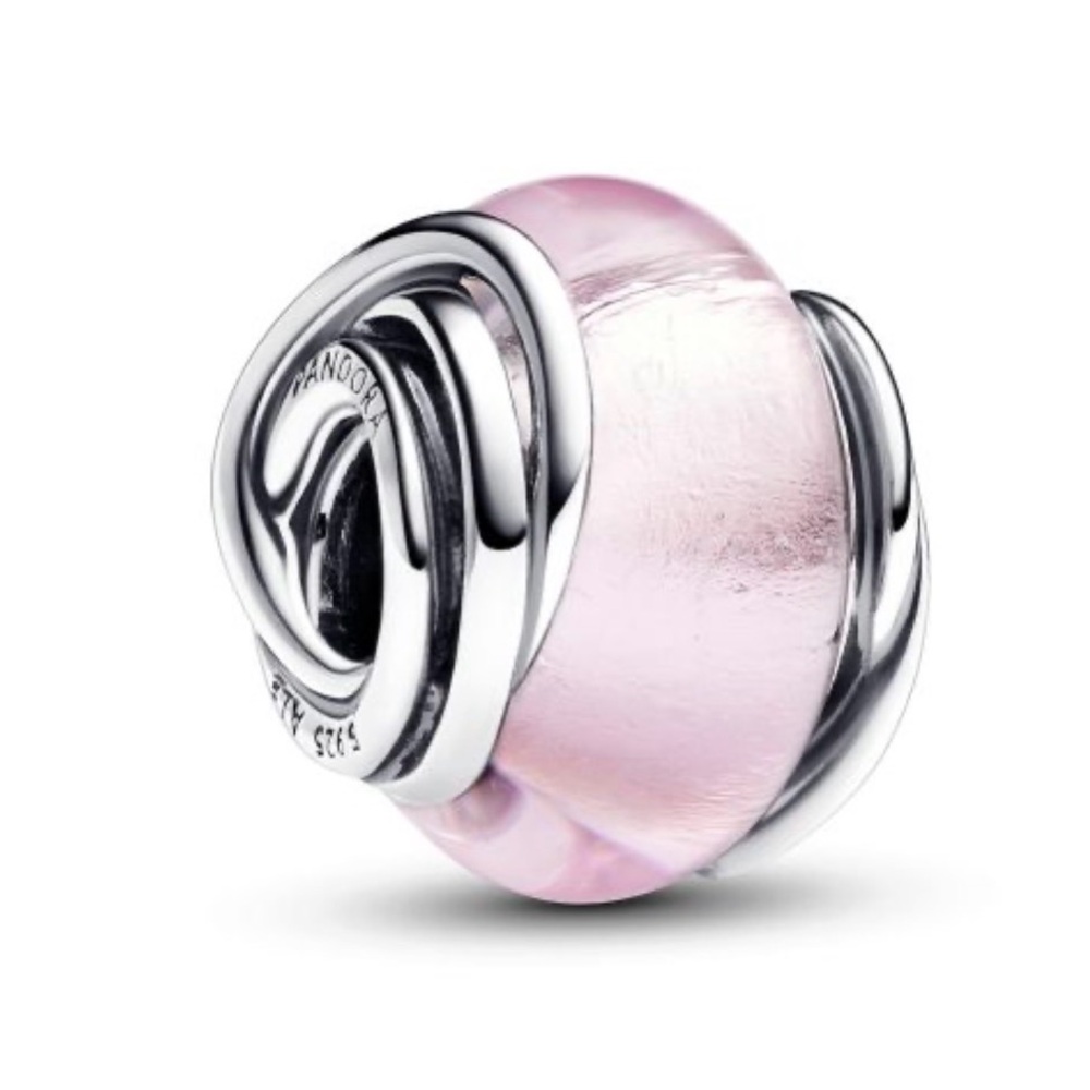 2 Pandora Encircled Pink Murano Glass Charm - Picture 2 of 3